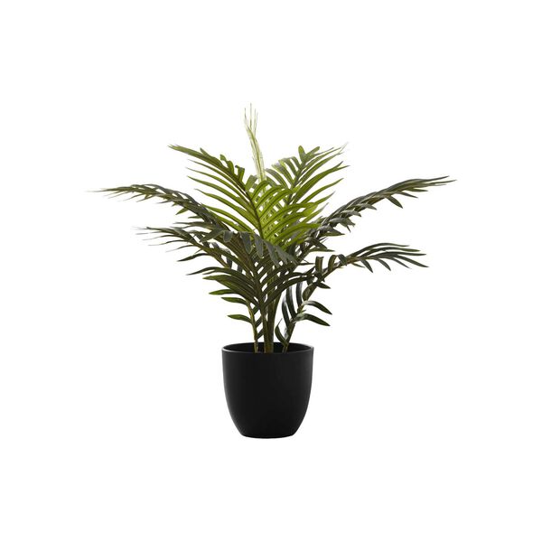 Black Green 20-Inch Palm Indoor Table Potted Real Touch Artificial Plant, image 1